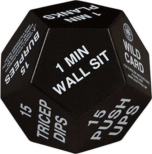 Exercise Dice for Home Fitness, Gym Workouts, WOD, Bodyweight HIIT, and Sports Training - 3 Inches in Diameter