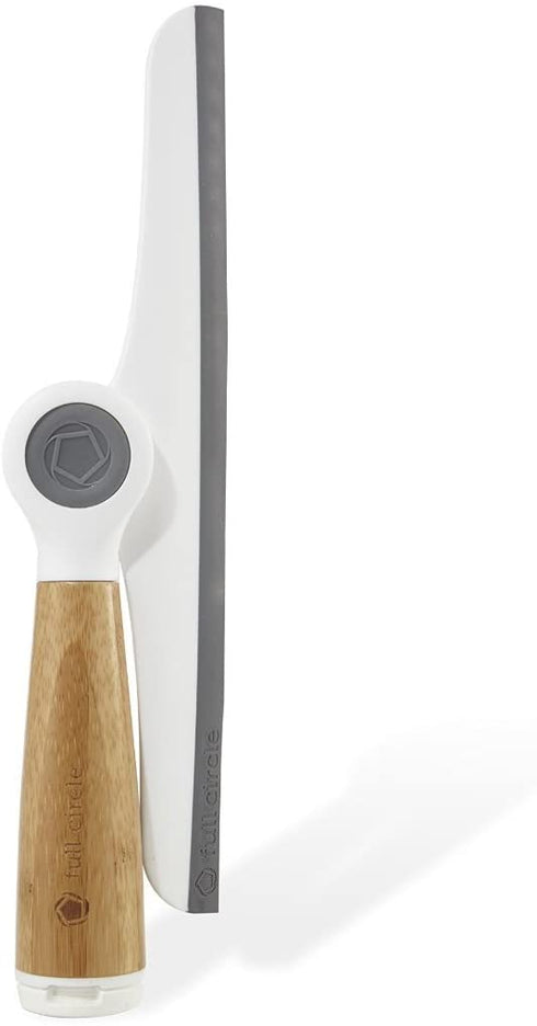 Full Circle Wipe Out Pivoting Shower Squeegee with Hanging Hook, 2 Piece, White