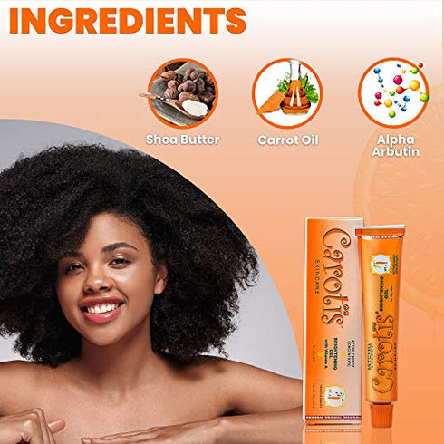 CAROTÏS Carotis Brightening Gel | 30g / 1 fl oz | Fade Dark Spots on: Face Armpit, Body Knees, Feet, Hands, & Even Out Skin Tone | with Carrot Oil and Alpha Arbutin, For