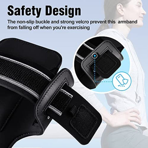 ykooe Phone Running Holder Armband for Samsung Galaxy S22 S21 S20 FE Plus Ultra S10 S9 A12 A13 A32 A52 A53 A03s Note 20 Google Universal Men Women Arm Bands Case with Card Holder for Jogging Walking