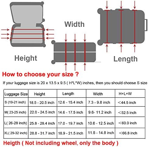 HoJax Spandex Travel Luggage Cover, Suitcase Protector Bag Fits 18-21 Inch Luggage Black