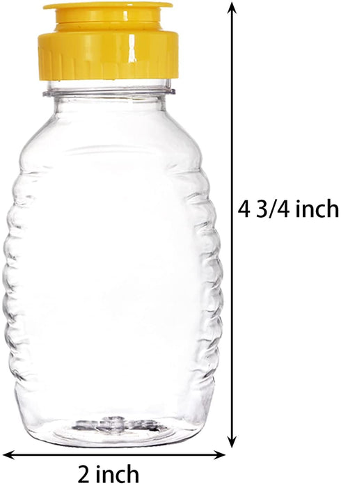 Bekith 16 Pack Empty Plastic Honey Bottles, 6.6oz Plastic Honey Jars with Flip-top Caps, Squeeze Honey Bottle Container for Storing and Dispensing