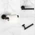 GAPPO Bathroom Hardware Accessories Set Matte Black 2 Piece SUS 304 Stainless Steel Wall Mounted Hand Towel Ring Toilet Paper Holder