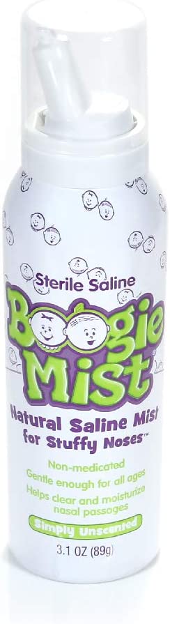 Boogie Mist Sterile Saline Nasal Spray, Allergy Relief, Unscented, 3.1 Ounce