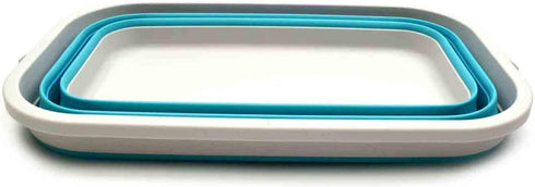 SAMMART 11.6L (3.06 Gallon) Collapsible Rectangular Handy Basket / Bucket (Bright Blue, 1)