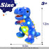 Cuteoy LED Musical T-Rex Blue Stuffed Dinosaur Light up Singing Plush Toy Adjustable Volume Lullaby Animated Soothe Birthday Gifts for Kids Toddlers, 12’’