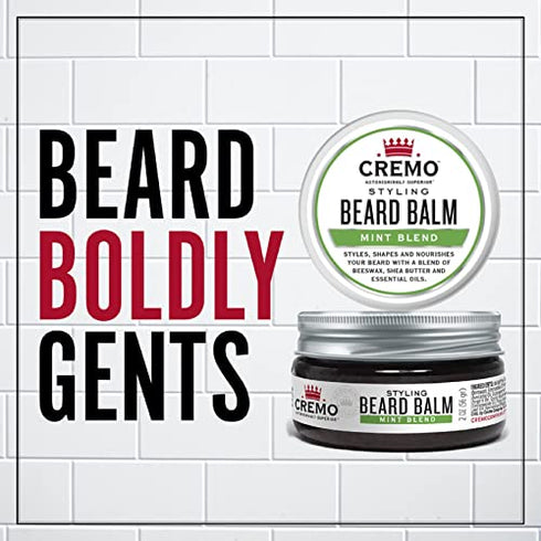 Cremo Styling Beard Balm, Wild Mint Beard Balm, Nourishes, Shapes and Styles Longer, Fuller Beards, 2 Ounces (Packaging May Vary)