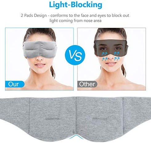 Weighted Sleep Mask Pain Relief Mask, Hot Cold Therapy Compression for Headache, Migraine, Sinus Pain, Puffy Eyes, Dry Eyes, Light Blocking Eye Pillow, Cotton Eye Cover for Sleeping Faster and Better