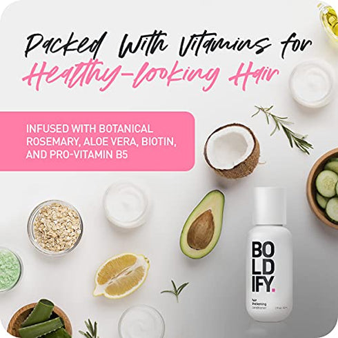 BOLDIFY Hair Thickening Conditioner - Natural Volumizing for Fine Hair, No Sulfates, Biotin Conditioner For Strand Retention, Anti-Hair Loss Conditioner Instantly Stimulates Thicker & Fuller Hair-2oz