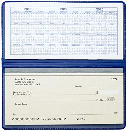 Royal Blue Vinyl Checkbook Cover, Top Tear Personal Vinyl Checkbook Cover