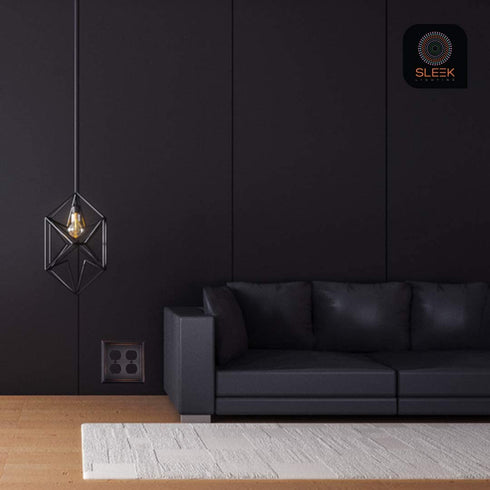 Pack of 4 Wall Plate Outlet Switch Covers by SleekLighting | Decorative oil rubbed bronze | Variety of Styles: Decorator/Duplex/Toggle / & Combo | Size: 1 Gang Duplex