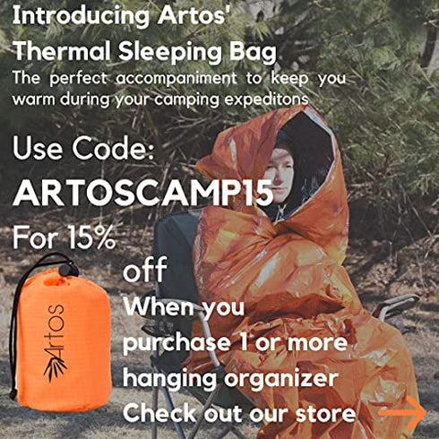 Artos Hanging Portable Luggage Suitcase Closet Shelving Organizer w/ Hooks| for Travel, Camper, RV |Packing Cube(Grey)