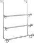 iDesign York Over the Shower Door Towel Rack for Bathroom, 1.5" x 7" x 22.8", Chrome/Brushed,79150