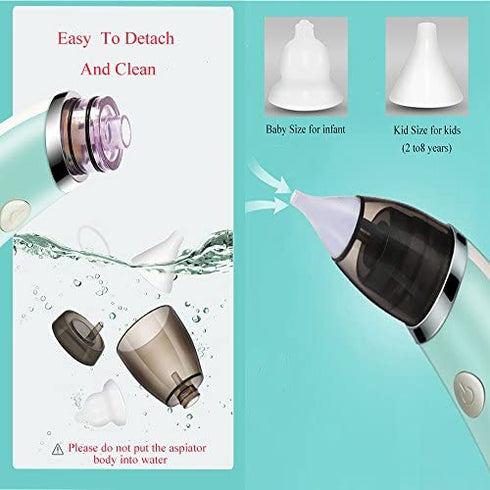 Baby Nasal Aspirator, Ravifun Electric Nose Sucker for Newborns and Toddlers, USB Charging, 5 Levels of Suction Power