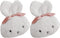 MeiBoAll Car Headrest Pillow, 2pcs Cute Cartoon Car Headrest Neck Support Cushion Plush Rabbit Automotive Interiors Trim Decoration Mounted Headrest Pillows for Car Front Seats, White
