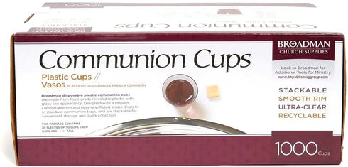 Broadman Church Supplies Plastic, Disposable, Recyclable Communion Cups, 1000 Count
