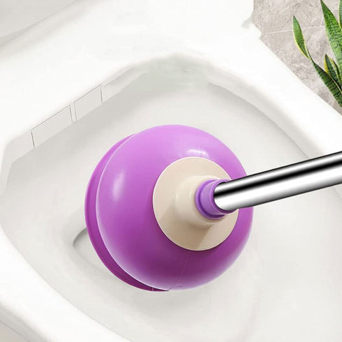 DOITOOL Toilet Plunger Toilet Bowl Cup Rubber Toilet Plunger with Long Handle Bathroom Toilet Bowl Plunger Cleaning Accessory Purple