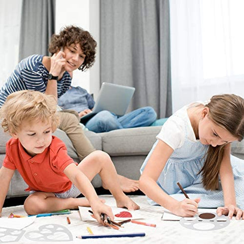 12 Pieces Chalk Stencils Set Sidewalk Plastic Stencils Drawing Stencil Template Geometry Shape Stencils for Arts and Crafts