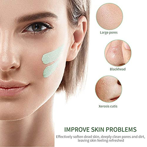 KNXWPPX Green Tea Purifying Clay Stick Mask,For Face Moisturizes Oil Control,Deep Clean Pore,Exfoliating Mask,Improves Skin,Suitable for All Skin (Green Tea)