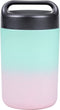 Goodful Vacuum Sealed Insulated Food Jar with Handle Lid, Stainless Steel Thermos, Lunch Container, 16 Oz, Ombre Pink to Blue