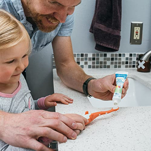Dr. Brown's Baby Toothpaste, Apple Pear Flavor Toddlers and Kids Love, Fluoride Free, Made in the USA, 0-3 Years, 1.4oz