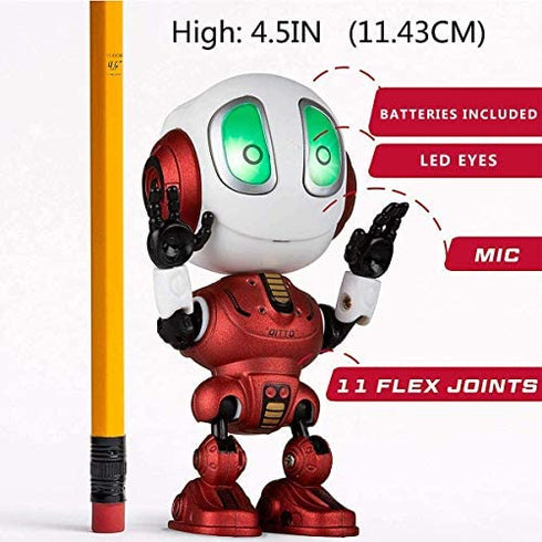 Stocking Stuffers, Rechargeable Talking Robots for Kids, Mini Robot Toys That Repeats What You Say and Help Toddlers Talking, Toys for Age 3+ Boys and Girls Gift