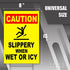 Caution Slippery When Wet or Icy - 8 x 12 Coroplast Slippery When Wet Sign - Caution Ice Sign - Slippery Sign Warning - Caution Wet Floor Sign Yellow