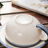 Coffeezone Vintage Design 12 oz Ceramic Latte Art Cappuccino Barista Cup with Saucer (Beige)
