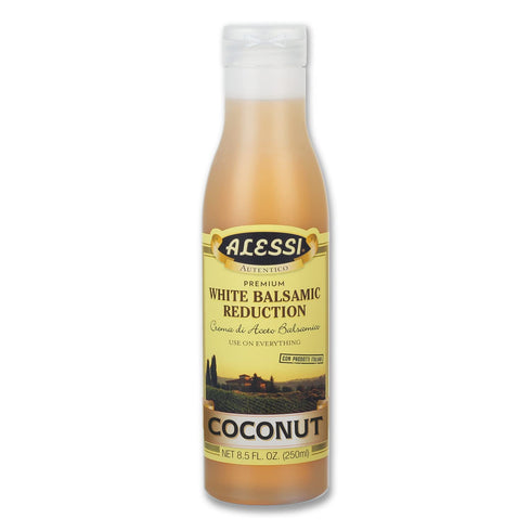 Alessi Balsamic Vinegar Reduction, Autentico from Italy, Ideal on Caprese Salad, Fruits, Cheeses, Meats, Marinades, Coconut (Coconut Balsamic, 8.5 Fl Oz (Pack of 1))