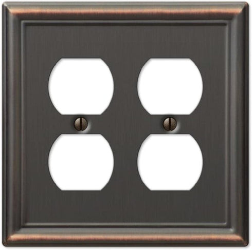 Amerelle 149DDDB Chelsea Wallplate, 2 Duplex, Aged Bronze