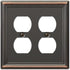 Amerelle 149DDDB Chelsea Wallplate, 2 Duplex, Aged Bronze