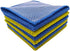 Microfiber Dish Cloth Kitchen Cleaning Rags with Net Poly Scour Side for Washing 12" x 12" 6 Pack (Green and Blue)