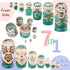 Jeccffes Russian Nesting Dolls Matryoshka Wooden Stacking Nested Set 7 Pieces Handmade Toys for Kids Children Christmas Mother's Day Birthday Home Room Decoration