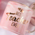 Best Teacher Ever Pink Marble Ceramic Coffee Mug (11.5oz) and Coasters Set - Teacher Gifts - Teacher Appreciation Gifts - Gifts for Teacher - Birthday Gifts Ideas for Teacher