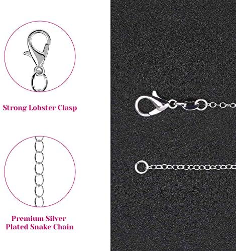 Selizo 30 Pack Jewelry Making Chains Necklace Chain Bulk Silver Plated Necklace Chains for Necklace Jewelry Making, 1.2 mm (24 Inches)