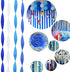 Blue Crepe Paper Streamers 8 Rolls 656 ft Crepe Paper Decorations for Birthday Party, Baby Shower or Reunion (Blue Gradient)