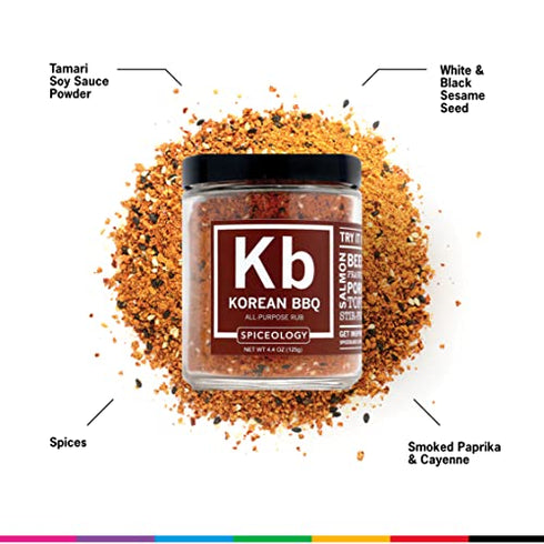 Spiceology - Korean BBQ - Use On: Steak, Chicken, Tofu, Pork, Vegetables - Korean Seasoning - Spices and Seasonings - 4.4 oz