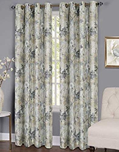 Achim TQPN84SL06 Home Furnishings, Silver Tranquil Lined Grommet Window Curtain Panel, 50" x 84", 50"x84"