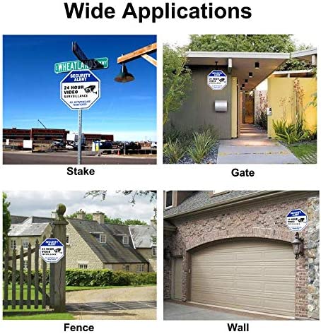Video Surveillance Signs Outdoor - 10" x 10" Aluminum Rust Free Security Signs for Property, Metal Warning Sign for Home Business CCTV Security Camera - 2 Pack/Blue