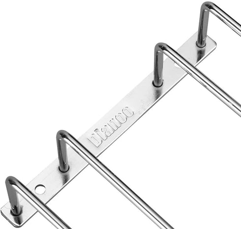 Dianoo Wine Glass Stemware Rack Holder Wine Glass Rack Under Cabinet With Screws Chrome Finish 22CM 2 Rows