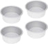 UPKOCH 4pcs Round Cake Pan 4 Inch Cake Pan Aluminum Alloy Removable Bottom Non Stick Bakeware for Baking Cooking Home Restaurant Kitchen