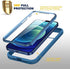 Diaclara Designed for iPhone 12/12 Pro Case, Full Body Rugged Case with Built-in Touch Sensitive Anti-Scratch Screen Protector, Soft TPU Bumper Case for iPhone 12/12 Pro 6.1" (Blue and Clear)