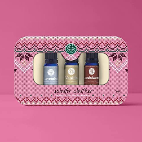 Woolzies 100% Pure & Natural Sweater Weather Essential Oil Set of 3 | Incl. Lavender, Vanilla, & Sandalwood Oils | Great for Relaxing & Soothing | Therapeutic Grade Aromatherapy