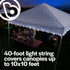 CanopyBrightz LED Canopy Lights, White - Outdoor Canopy Tent Lights for 10'x10' Tents - Instant Pop Up Canopy Lights - Tailgate Tent Light - 40-Foot LED Light for Camping Tailgating Trade Shows & More