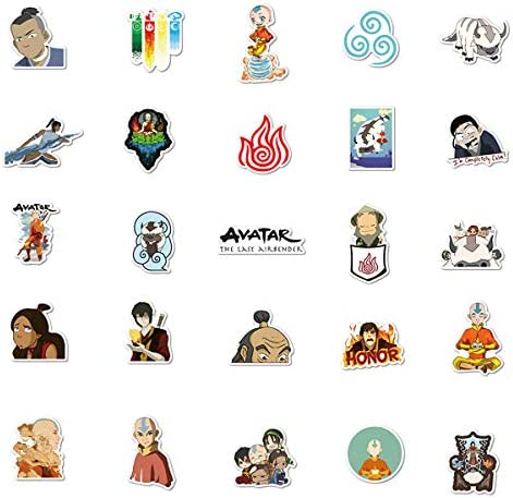 Avatar The Last Airbender Stickers 50PCSVariety Vinyl Waterproof Car Sticker Motorcycle Bicycle Luggage Decal Graffiti Patches Skateboard Stickers for Laptop Stickers (Avatar The Last Airbender)