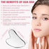 Gua Sha Facial Tool, Stainless Steel GuaSha Massage Tool Natural Universal Facial Beauty Silver Metal Gua Sha Board for SPA Acupuncture Tighten Skin Scraping Massage Tool for Face with Travel Pouch
