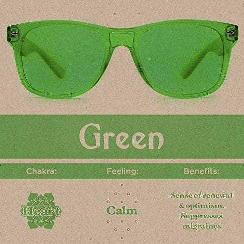 PURPLE CANYON Green Color Therapy Mood Glasses Migraine Glasses Light Therapy Chakra Healing Glasses Chromotherapy Green Colored Lenses
