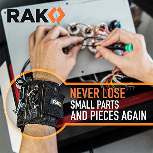 RAK Magnetic Wristband for Holding Screws - Christmas Gifts for Men Who have Everything - Wrist Magnet Tool or Screw Holder for Handyman, Tech Geek, Mechanic, Electrician, Robotics