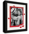 Country Art House Heart & Love Picture Frame - Black Wood Frame with Heart Shaped Double Mat for 4x6 Photo