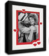 Country Art House Heart & Love Picture Frame - Black Wood Frame with Heart Shaped Double Mat for 4x6 Photo